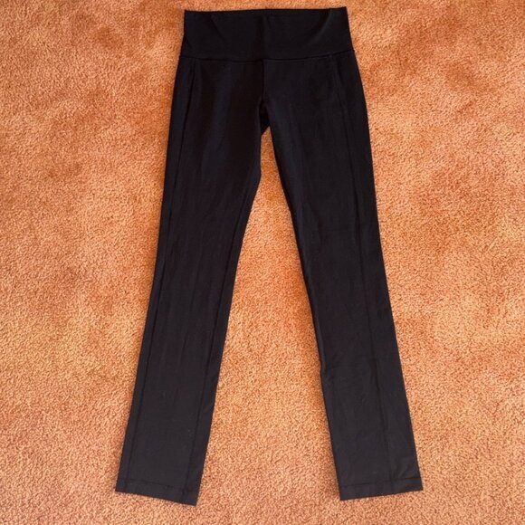 EXCELLENT Lululemon Skinny Groove Pant 31" Full Luon Black Yoga Leggings 8 - Picture 2 of 9